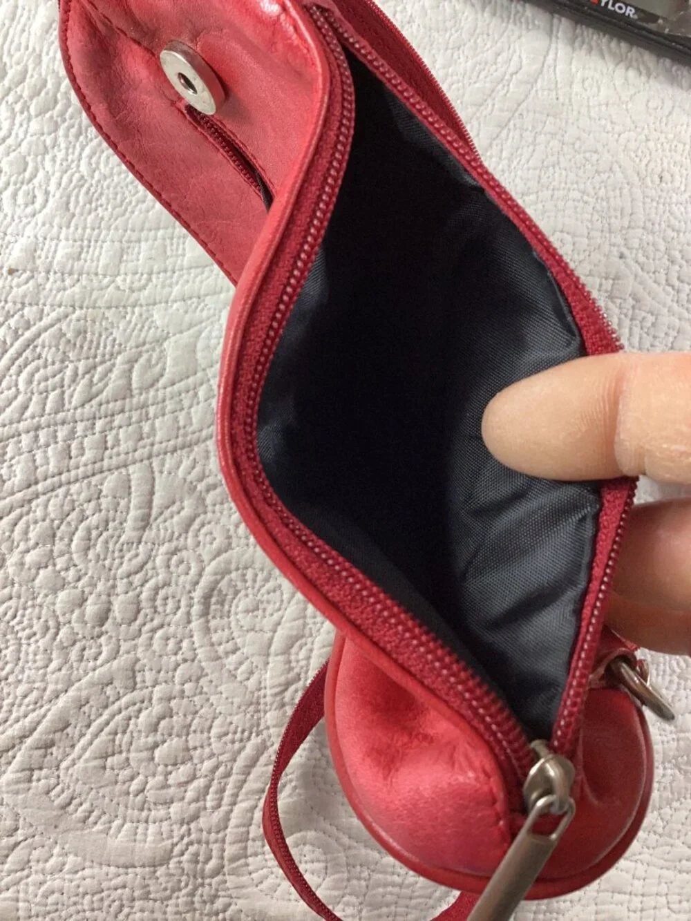 Italian Leather Red Triangular Backpack Purse*Adj Straps*Zip & Magnetic Closure